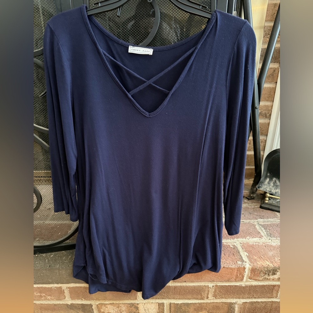 Emory Park Deep Blue Long Sleeve Top